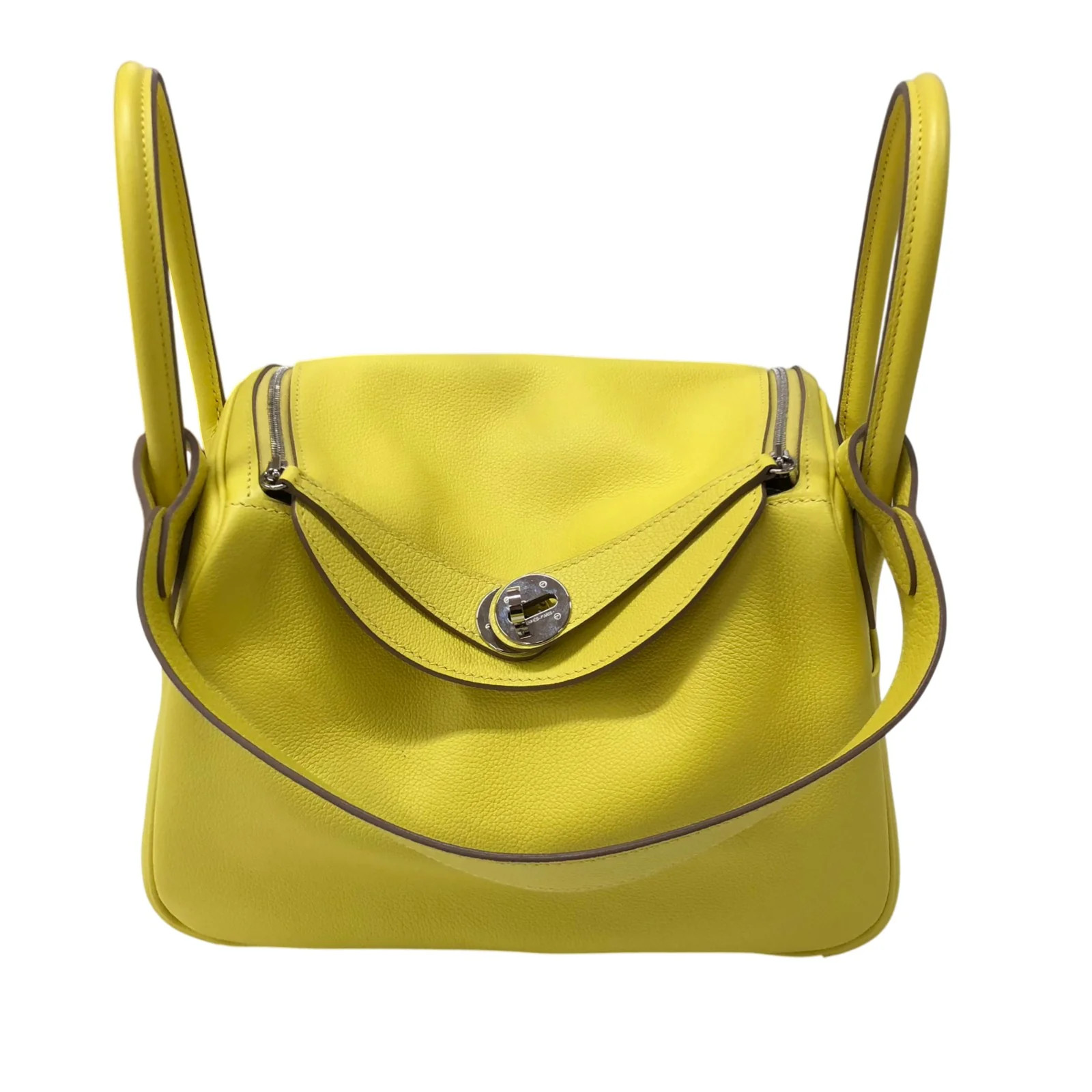 HERMES Lindy 26 Green Evercolor Leather Shoulder Bag #OKB702