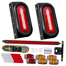 LED Trailer Lights Kit, 6 Inch Oval Tail Lights with Backup Reverse, DOT