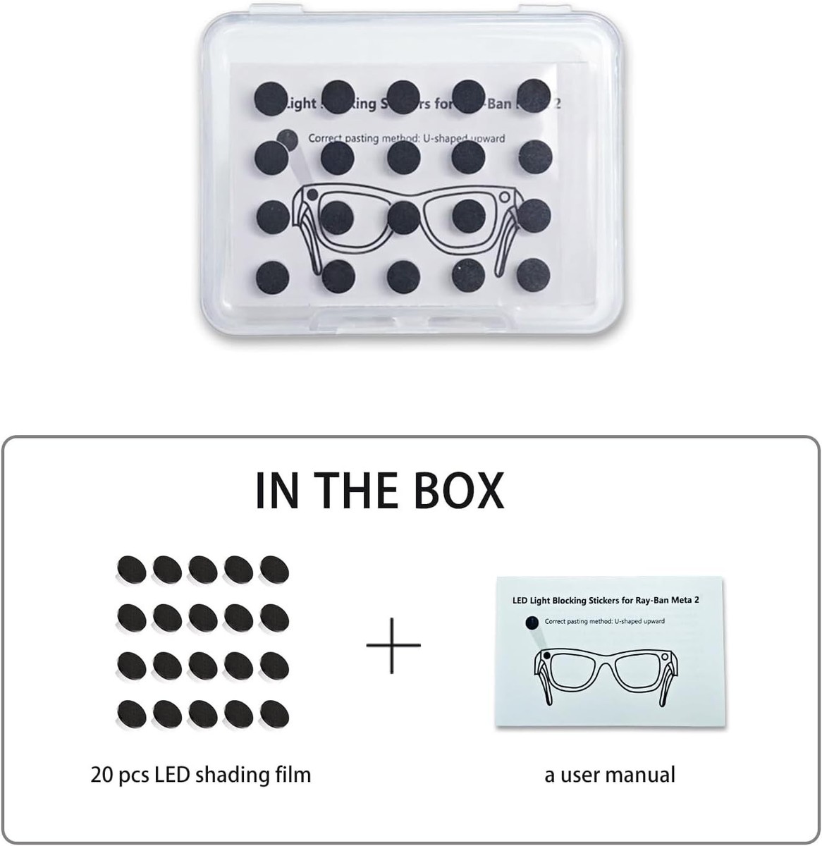LED Light Blocking Stickers Compatible with Ray-Ban Meta Gen 2