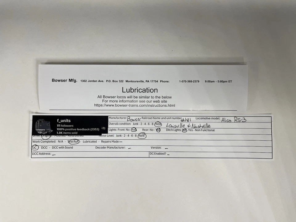 Bowser HO Scale Louisville & Nashville L&N #181 Alco RS-3 DC Powered - Image 2 of 4