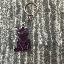 Black Cat Keychain Kitty Keyring Feline Bag Charm Cute Dangle Fob Cat Lady Gift