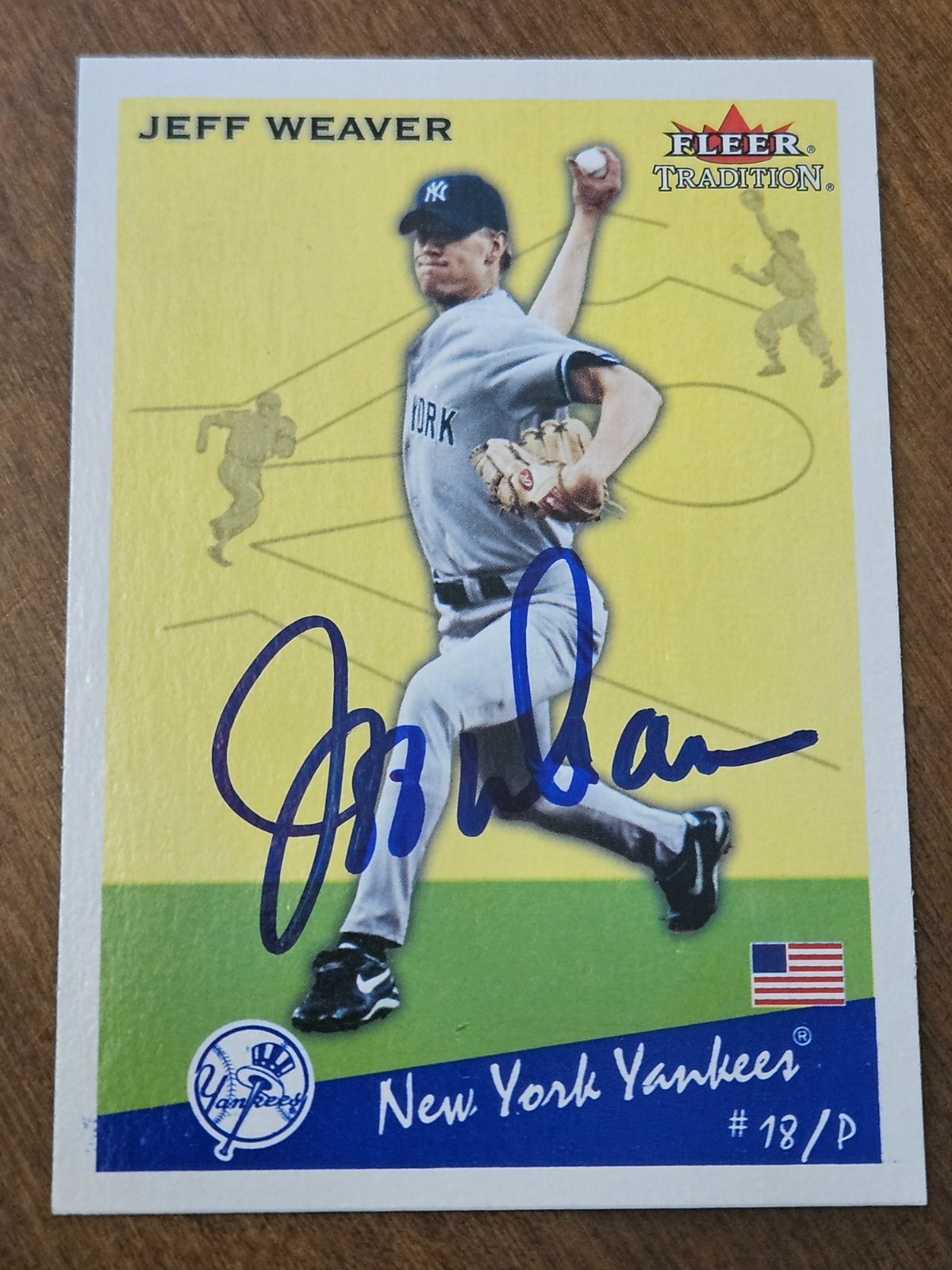 2002 Fleer Tradition JEFF WEAVER Yankees In-Person Signed  AUTO