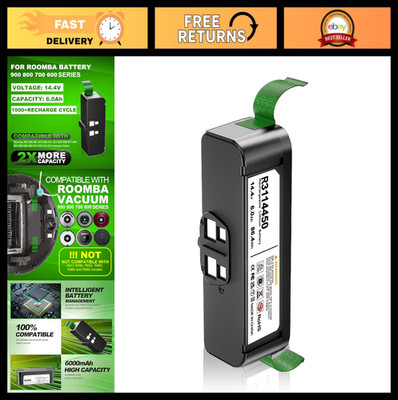 14.4V 6000mAh Replacement Battery for Roomba 960 980 970 890 690 - High Capacity