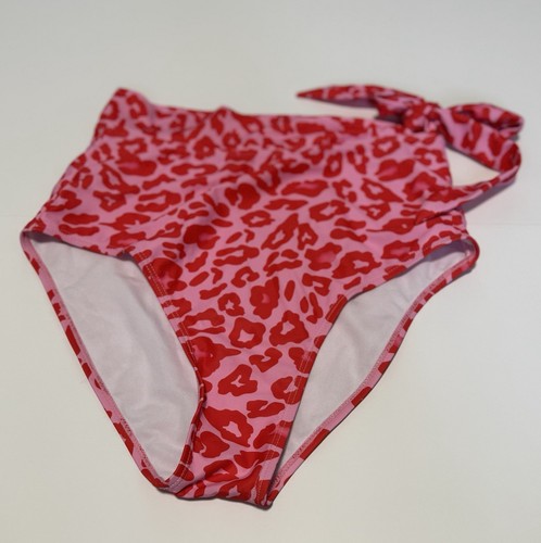 Dokotoo Tummy Control Tie Knot Swim Suits Floral Bottoms Pink Leopard MEDIUM - Picture 7 of 8