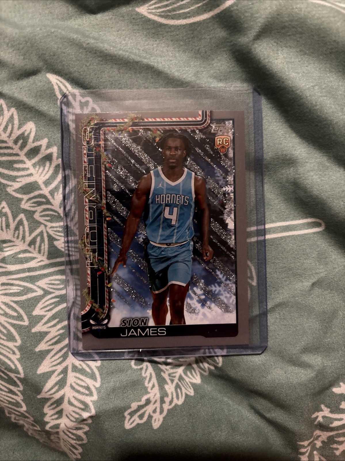 2025 Topps Holiday Basketball-#H193 Sion James (RC) Silver Metallic Glitter