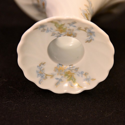 Limoges Haviland Candle Stick Holder Floral Blue Green Gold Highlights 1958-1962 - Picture 9 of 12
