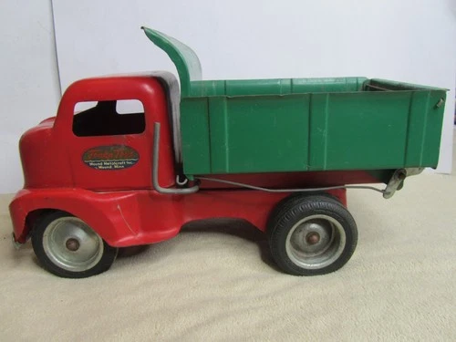 Vintage 1953 Tonka Mound Metalcraft Dump Truck Red Green Pressed Steel Original