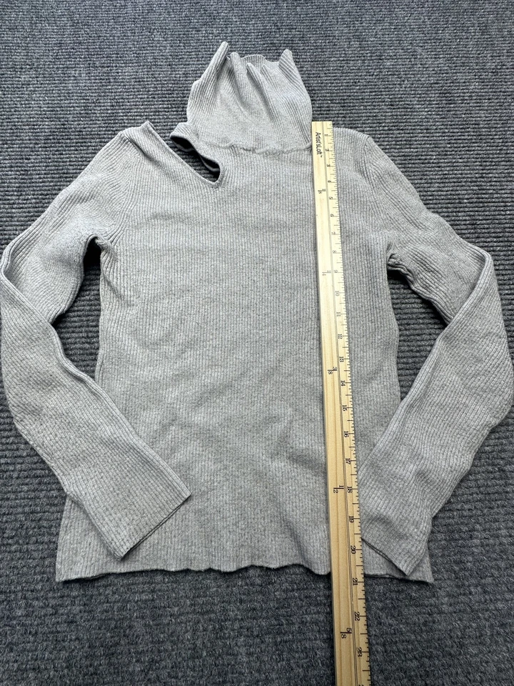 Suéter Love Token Mujer Medio Acanalado Tejido Asimétrico Recorte Cuello Alto Tirador Foto 3 de 4