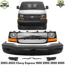 Bumper Primed & Headlight Kit For 2003-2023 Chevy Express 1500 2500 3500 4500