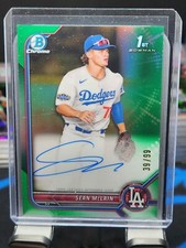 2022 Bowman Draft Chrome Sean McLain Green Refractor Auto /99 Dodgers