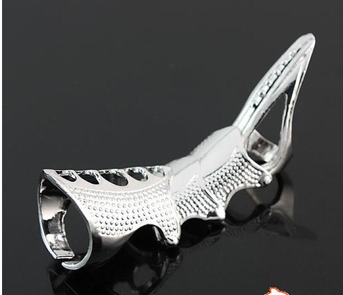 Cool Men Gothic Punk Rock Joint Armor Knuckle Full Finger Rings SL - Picture 4 of 6