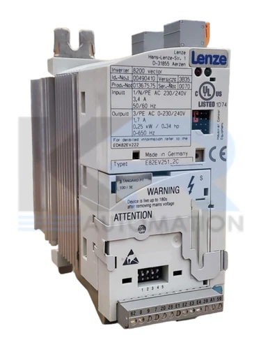 TESTED Lenze E82EV251_2C 8200 Vector Inverter Drive 3Ph .25kW/.34HP 230/240V