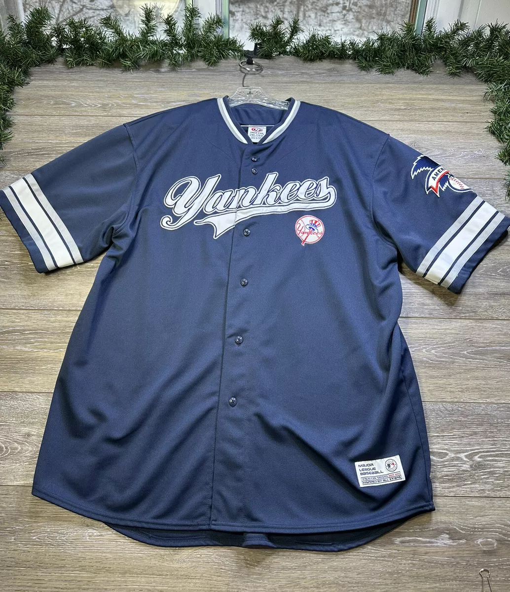 Vintage Yankees Jersey Size 2XL (XXL) Derek Jeter #2 Baseball Blue True Fan