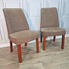 Retro Curved Back Chairs - Pair 2 Vintage Cocktail Bedroom Nursing Reading      