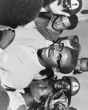 8" x 10" 1960 Patrice Lumumba speaking with supporters