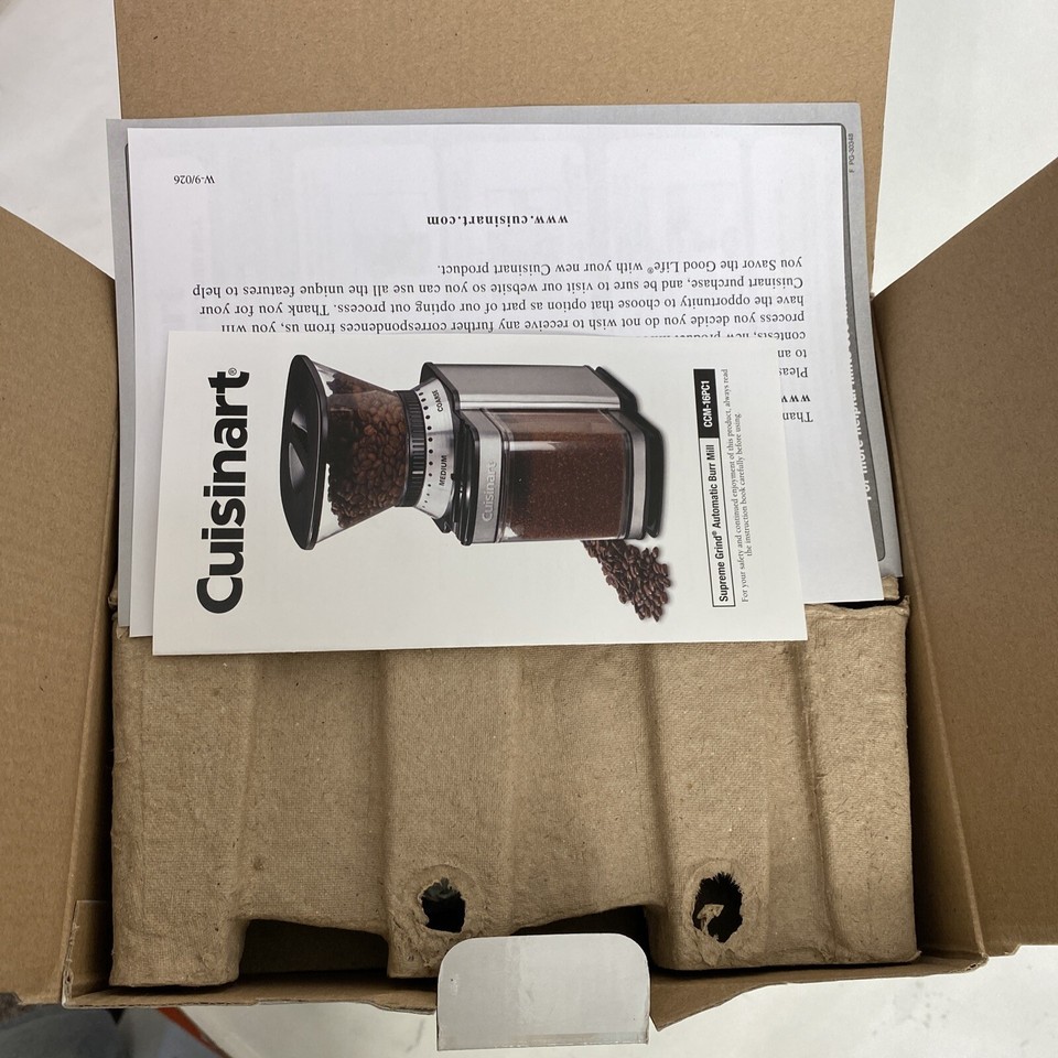 CUISINART SUPREME GRINDER AUTOMATIC BURR MILL NEW CCM16PC1 eBay