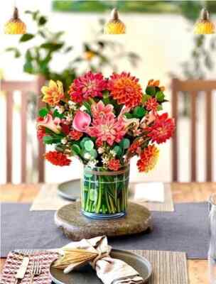 Fresh Cut Paper Dear Dahlia Pop Up Flower Bouquet Card NEW UNUSED