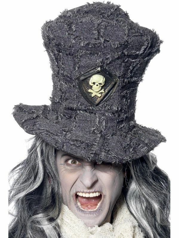 MENS GRAVE DIGGER TOP HAT ADULT HALLOWEEN FANCY DRESS - Image 1 of 1