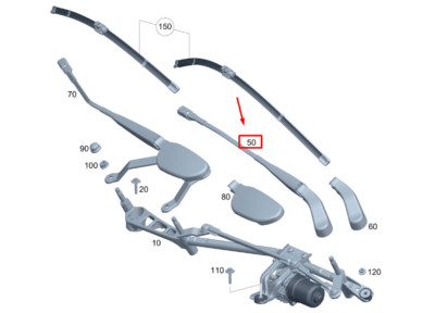 Copribraccio Tergicristallo Per Mercedes - 2 Pezzi, Compatibile Con Classe A, B, C, E, W176, W205 - Foto 3