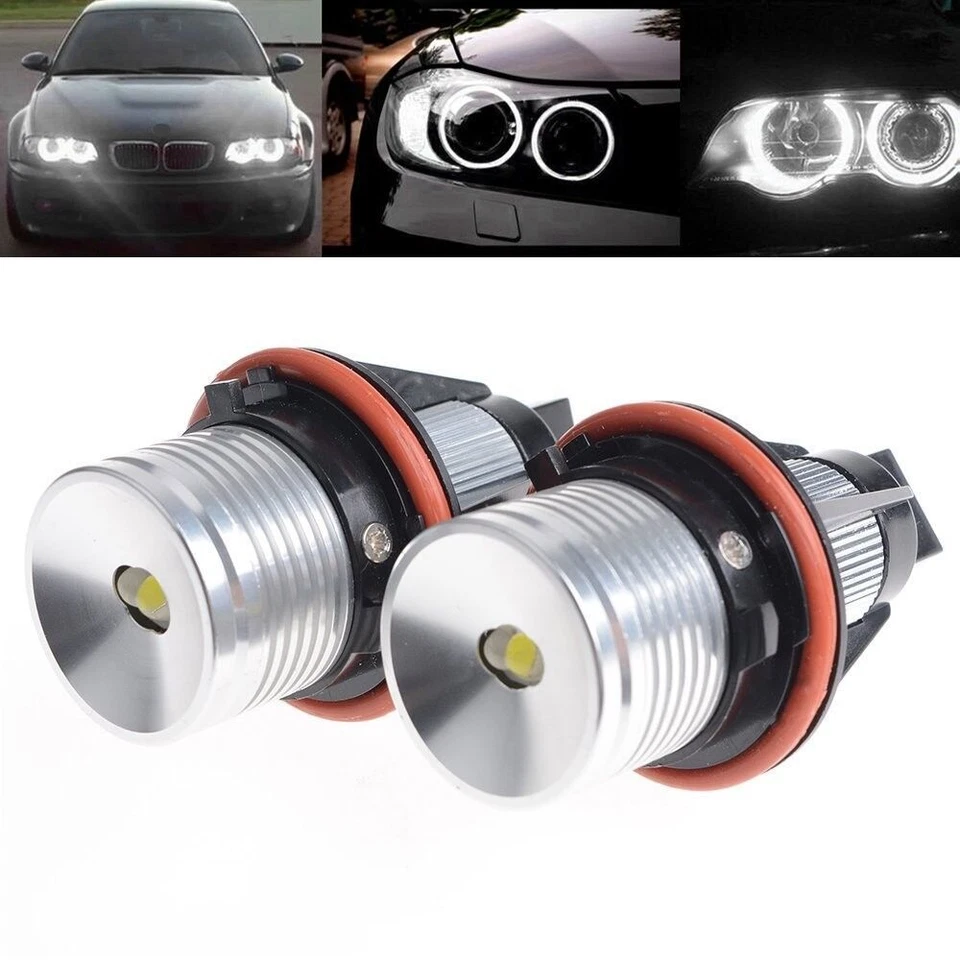 2X Angel Eyes Halo LED Lights Bulb For BMW E39 E87 E64 E63 E65 E66 E53 X5 E83 Foto 3 de 4