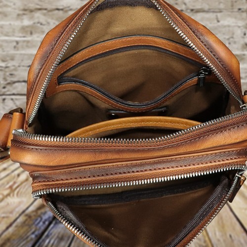 Genuine Leather Purse and Messenger Bag for Men Fashion Leather Shoulder Bags - Picture 13 of 16