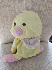 Vintage Fisher Price Puffalump Stuffed Yellow Chick Duck W/ Bib 1986 8010 Easter
