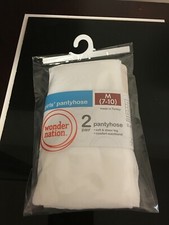 BRAND NEW GIRL'S SIZE 7-10 WONDER NATION 2 PACK SHEER WHITE PANTYHOSE