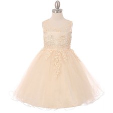 CREAM Size 12 Flower Girl Dress Pageant Formal Wedding Bridesmaid Party Recital