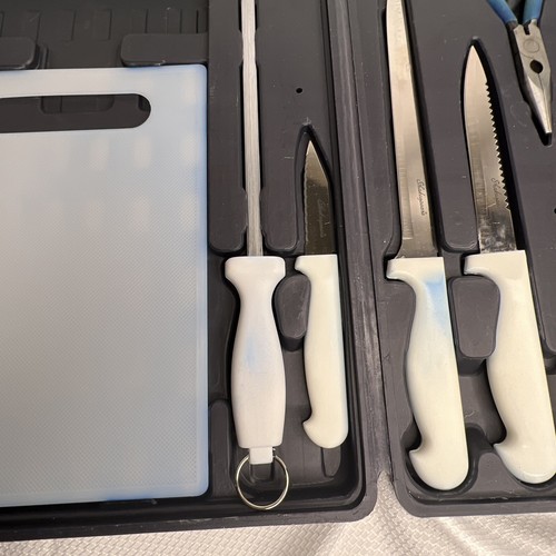 9 Piece Fish Cleaning Fillet Set W Plastic Case New In Box - Picture 6 of 13