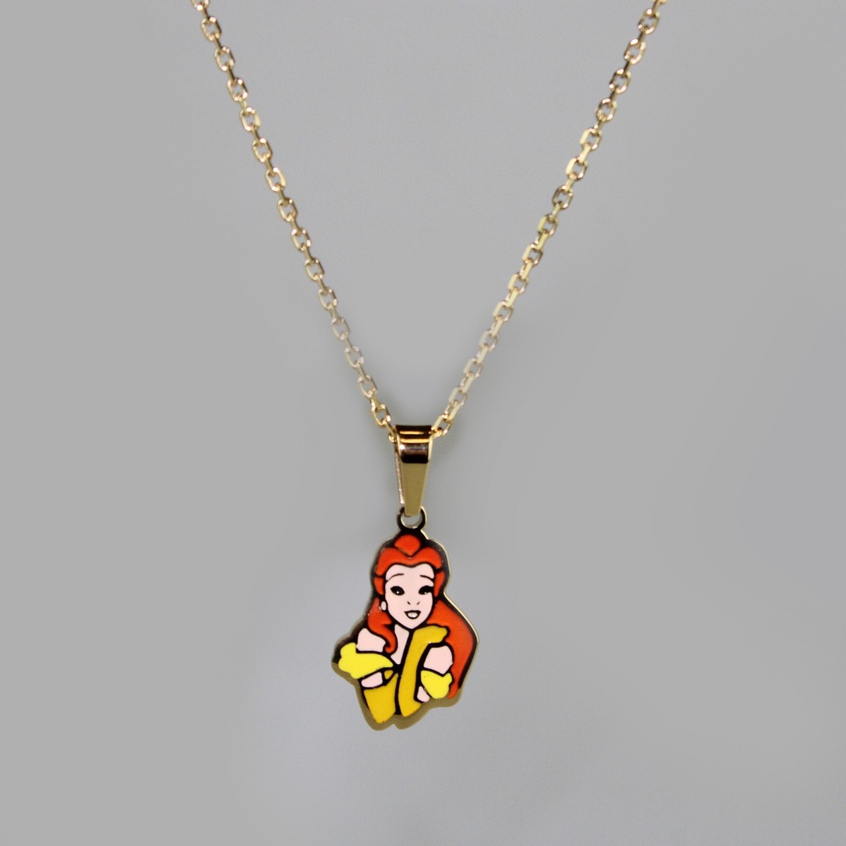 Belle Beauty and the Beast Disney Princess Enamel Necklace | eBay