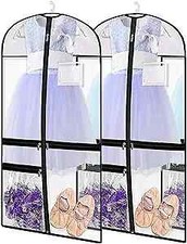 Dance Costume Garment Bag, 39 Inch Garment Bag for Dance 2 Pack Clear