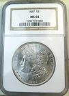 1887 Morgan dollar NGC MS64 *VAM 5 doubled date TOP100*