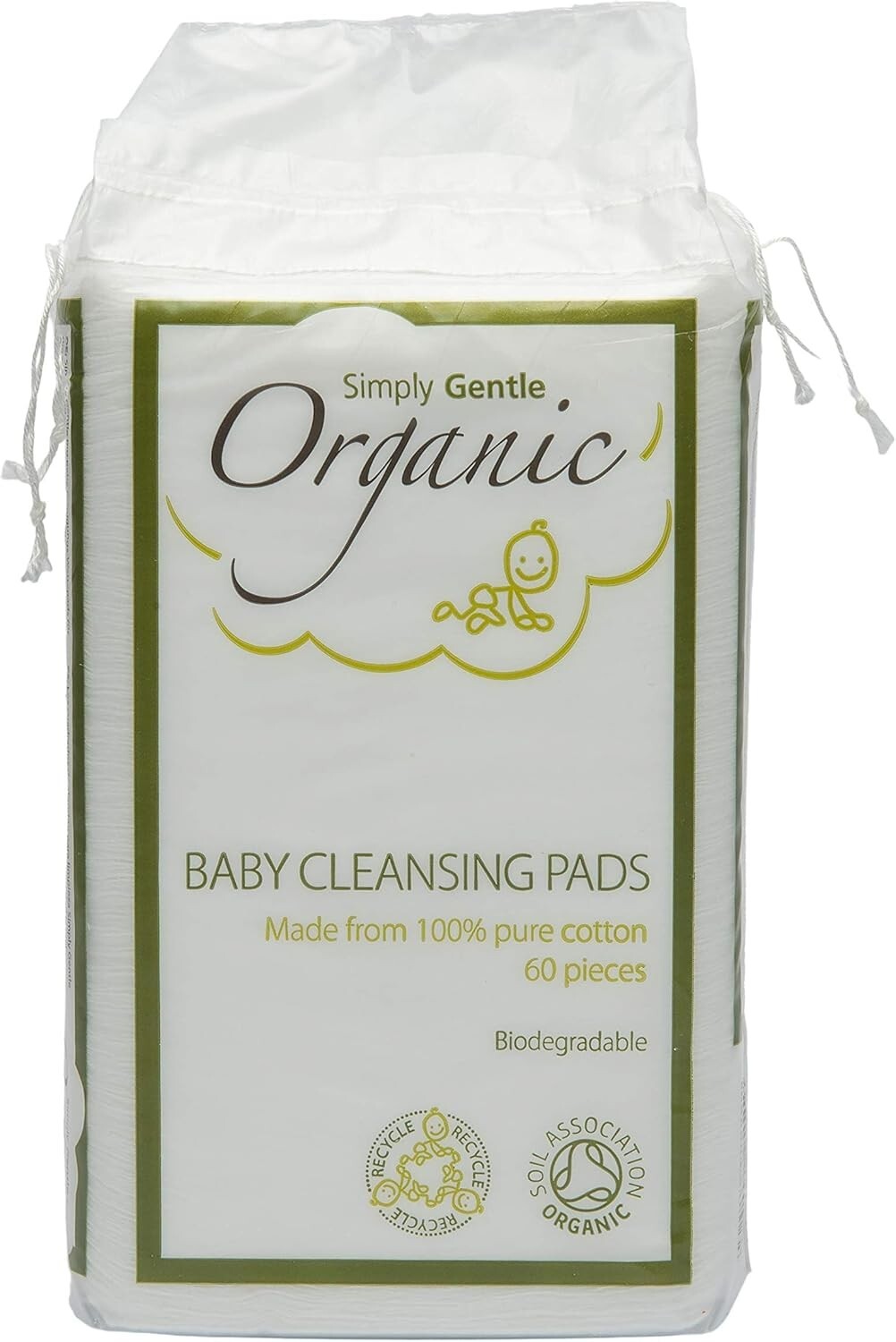 Simply Gentle Organic Baby Cleansing Pads - 60 Pads - Image 2