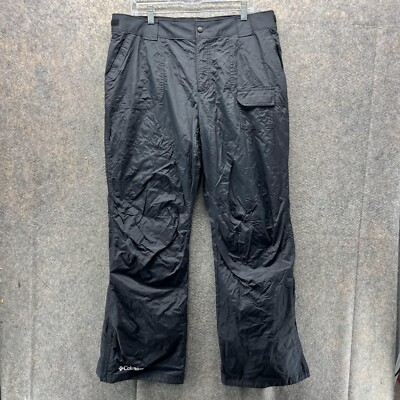 Columbia Snow Pants Women Large Black Polyester Regular Lined Sportswear  Vtg