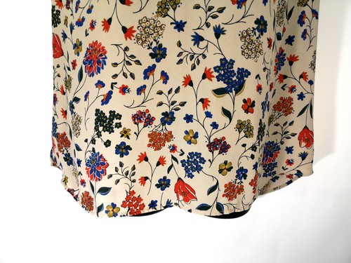 DR2 Women's Blouse Top Size Large Floral Key Hole Front Cap Sleeve Multi Color L - Picture 5 of 12
