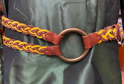 Polo Ralph Lauren  Yellow Brown Braided Leather Belt Brass Buckles S/M/L Ralph Lauren | Accessories | Polo Ralph Lauren Brown Yellow  main image 3