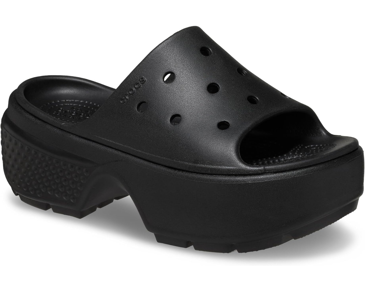 Crocs Women's Stomp Slide Mocha Pink Tweed Black Chalk 209346 | eBay