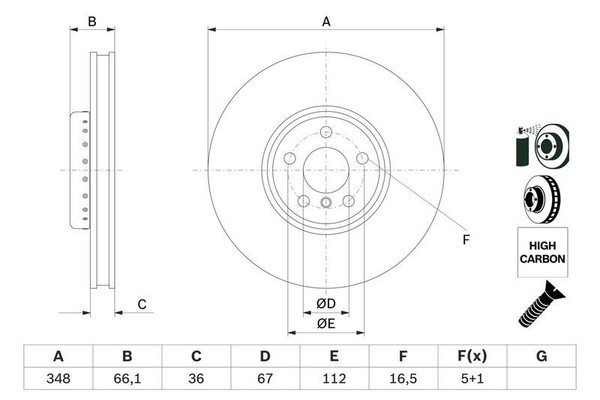2X Bosch 0 986 479 F59 Bremsscheibe FüR BMW-image