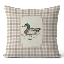 Farmhouse Mallard Duck Pillow Covers 18x18, Mallard Duck Nursery Decor, Green...
