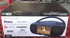 Altec Lansing 7" TV Streaming and Bluetooth Boombox with DVD CD Radio HDMI Black