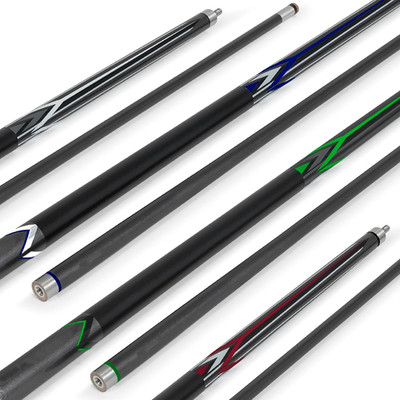 Eastpoint 2-Piece Pool Cue Set - 4 Pack, 58 In, Multi-Color - Leather Tip for Bi