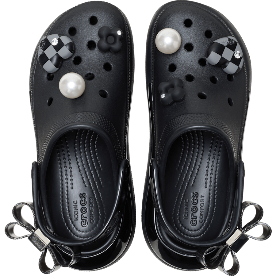Crocs Crush Translucent Glitzy Glam Clogs Black 213633-001 Unisex