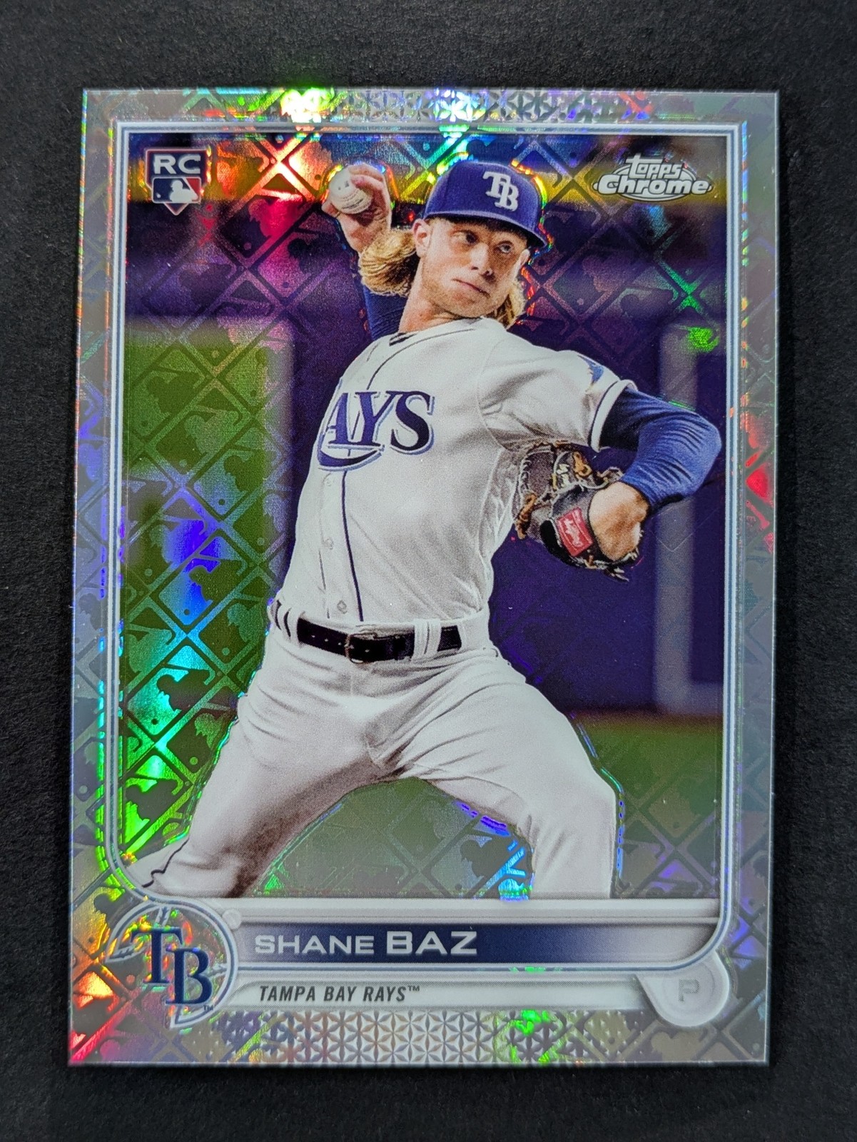 2022 Topps Chrome Logofractor SHANE BAZ Rookie RC Tampa Bay Rays #8a