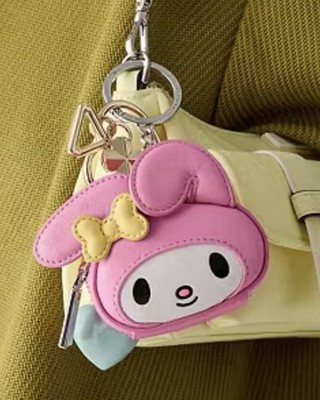 Kate Spade Hello Kitty My Melody Pink Coin Purse Key Ring Bag Charm NWT NOVELTY