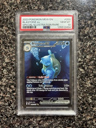 Pokémon Blastoise ex 200/165 SV 151 Special Illustration Rare PSA 10 English