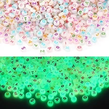 1900pcs Letter Beads, DECYOOL Glow in The Dark 0.16 x 0.28 inches, reflective 