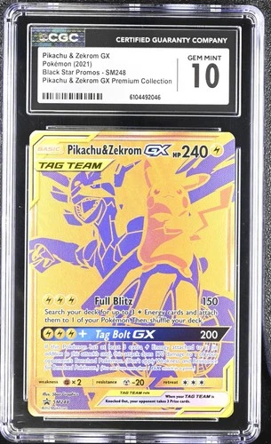 CGC 10 Pikachu & Zekrom GX SM248 2021 Black Star Promos Premium Collection