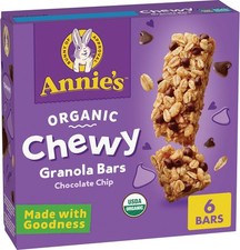 Annie's Organic Chewy Granola Bars, Chocolate Chip, 6 Bars