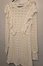 Women's White Lace Lined Dress by Zara Size Eur S (30 Inch Chest)