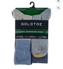 Gold Toe Edition Men's 6 Pair Casual Crew Socks Assorted Colors Moisture Wicking
